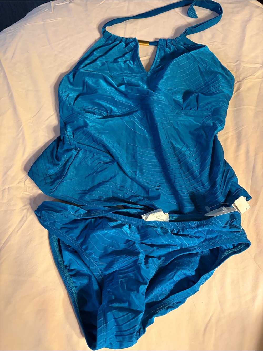 Jantzen Blue Halter Tankini Swim Set